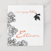 Carte De Placement illustration d'halloween avec dentelle noire (Extérieur déplié)