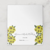 Carte De Placement Illustration du tournesol Mariage botanique Jaune (Extérieur déplié)