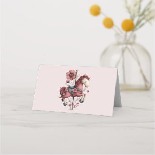 Carte De Placement Image de cheval de carrousel fantaisiste