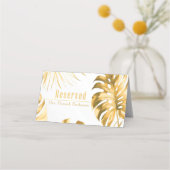 Carte De Placement Imprimé élégant et tendance de Monstera doré luxue (Dos)