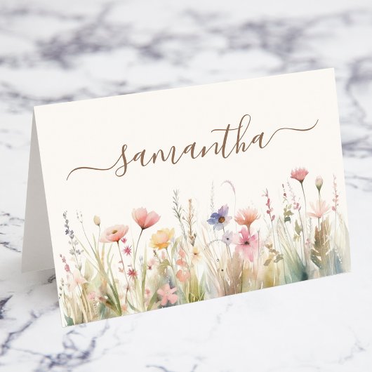 Carte de placement individuelle de fleurs sauvages