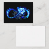 Carte De Placement Infini lumineux avec rose bleue (Devant / Derrière)