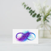 Carte De Placement Infinity with purple feather (Debout devant)