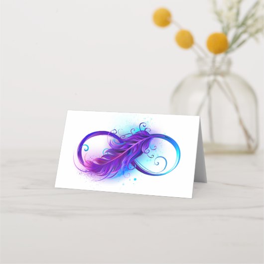 Carte De Placement Infinity with purple feather (Devant)