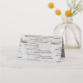 Carte De Placement Initiales du coeur de l'arbre à bouleau mariage ru (Dos)