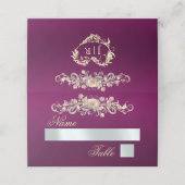Carte De Placement Initiales Roses & Cœur - Plum (Extérieur déplié)