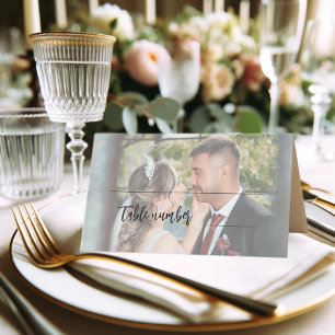 Carte De Placement Initiales simples modernes en couple Mariage photo