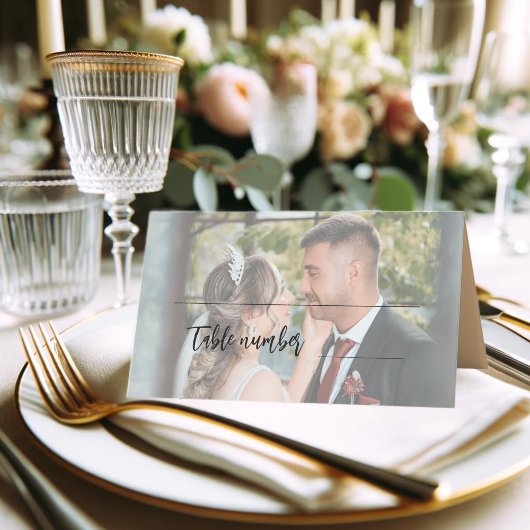 Carte De Placement Initiales simples modernes en couple Mariage photo