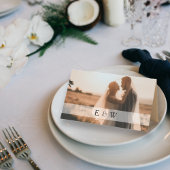 Carte De Placement Initiales simples modernes en couple Mariage photo