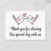 Carte De Placement Inséparable Black White Lovebirds Mariage Place Ca (Devant)