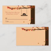 Carte De Placement Inséparables en chute de coeur Chêne Arbre Nom Car (Devant / Derrière)