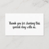 Carte De Placement Inséparables mignons Noir Blanc Lovebirds Mariage (Dos)