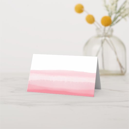 Carte De Placement Invité de la table blanche d'aquarelle Ombre rose (Devant)