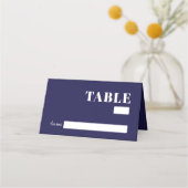 Carte De Placement Invité de Mariage Gras bleu bleu marine (Devant)