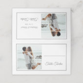 Carte De Placement Invités Elegant Photo Argent Mariage Numéro de tab (Extérieur déplié)