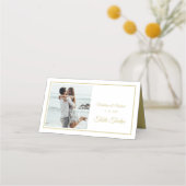 Carte De Placement Invités Elegant Photo Gold Mariage Numéro de table (Dos)