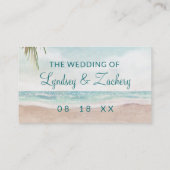 Carte De Placement Island Breeze Beach Mariage de siège Numéro de tab (Dos)
