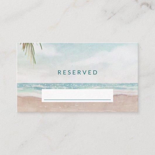 Carte De Placement Island Breeze Sandy Beach Réservé Mariage (Devant)