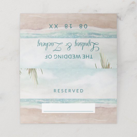 Carte De Placement Island Breeze Sandy Beach Réservé Mariage (Extérieur déplié)