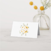 Carte De Placement IVANA Elegant Mariage Fleur Jaune & Blanc (Dos)