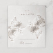 Carte De Placement Ivory 3D Fleurs Mariage Arqué (Extérieur déplié)