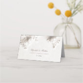 Carte De Placement Ivory 3D Fleurs Mariage Arqué (Dos)