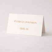 Carte De Placement Ivory and Gold 50th Anniversary Folded Place Card