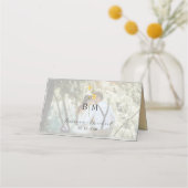 Carte De Placement Ivory Floral Photo Wedding (Dos)