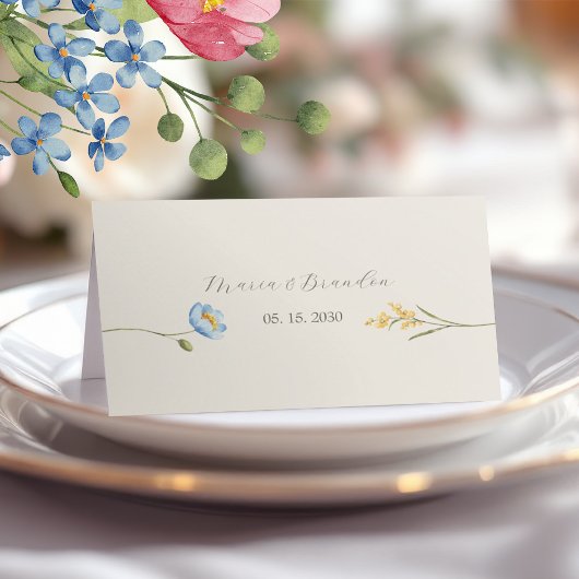 Carte De Placement Ivory Wildflower Wedding