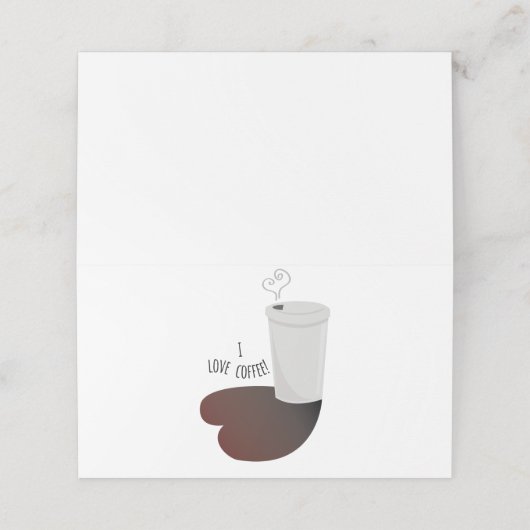 Carte De Placement J'adore le café (Extérieur déplié)