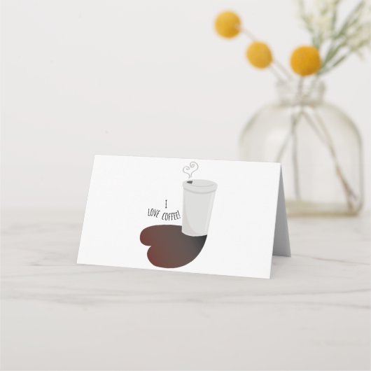 Carte De Placement J'adore le café (Devant)