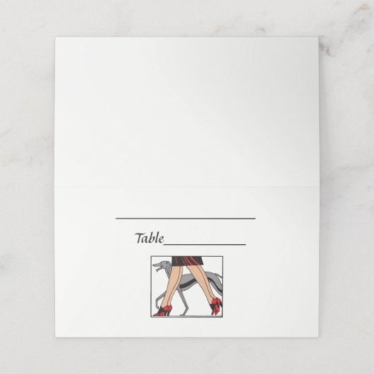 Carte De Placement Jambes Art déco femmes Greyhound Whippet Chien R (Extérieur déplié)