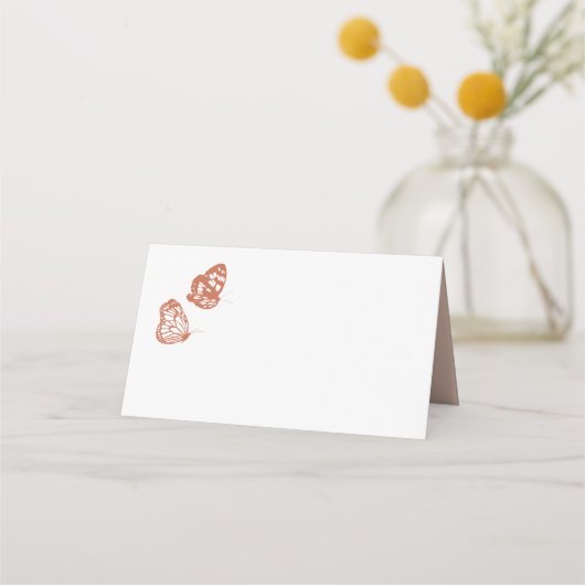 Carte De Placement Jardin à papillons floraux Terracotta Mariage (Devant)