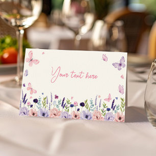 Carte De Placement Jardin aux papillons floraux Tente d'alimentation
