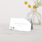 Carte De Placement Jardin bleu Dusty Mariage Floral (Dos)