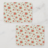 Carte De Placement Jardin de roses rouges vintage romantiques (Devant / Derrière)