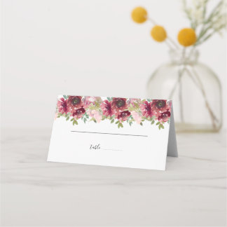 Carte De Placement Jardin d'été Aquarelle Mariage floral