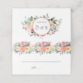 Carte De Placement Jardin d'été Aquarelle Mariage floral (Extérieur déplié)