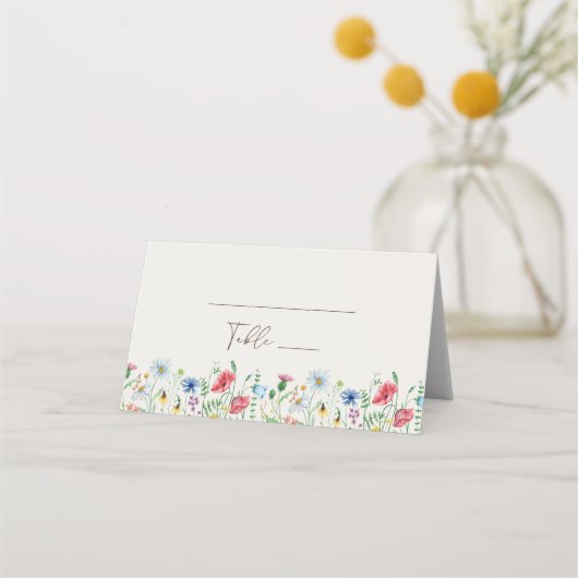 Carte De Placement Jardin fleur sauvage Beige Mariage Plié Carte Plac (Devant)