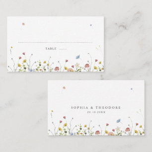Carte De Placement Jardin Fleur sauvage de printemps Floral minimalis