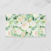 Carte De Placement Jardin fleuri d'ivoire doux avec Mariage vert (Dos)