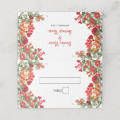 Carte De Placement Jardin Floral Rouge Mariage de fleurs botaniques (Extérieur déplié)