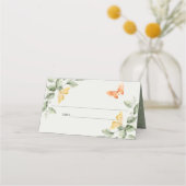 Carte De Placement Jardin Jaune mignon Baby shower de Papillons (Dos)