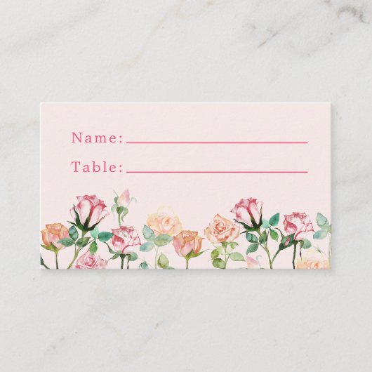 Carte De Placement Jardin Rustique Boho Rose (Devant)