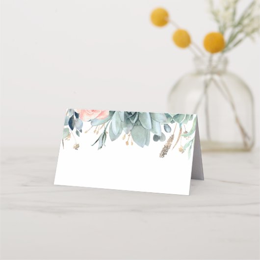 Carte De Placement Jardin verdoyant et or élégant Mariage (Devant)