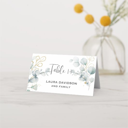 Carte De Placement Jardin vert à fleurs d'eucalyptus (Devant)