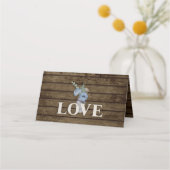 Carte De Placement Jarre rustique et fleurs bleues 2 (Dos)