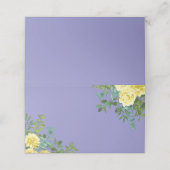 Carte De Placement Jaune clair et périphérique Rose bleu Mariage flor (Extérieur déplié)