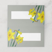 Carte De Placement Jaune jonquille de mariage de printemps gris (Extérieur déplié)