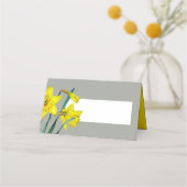 Carte De Placement Jaune jonquille de mariage de printemps gris (Devant)